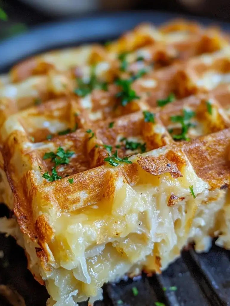 Cheesy Garlic Bread Waffles